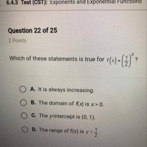 Which of these statements is true for f(x)=(1/2)^x