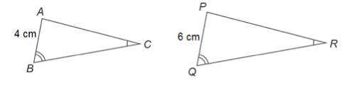 1. in the figure below, abc ~ pqr. if the area of abc is 40 cm2, what is the area of pqr?