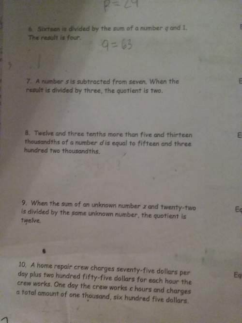 Could you me out with number 8 and give me the equation