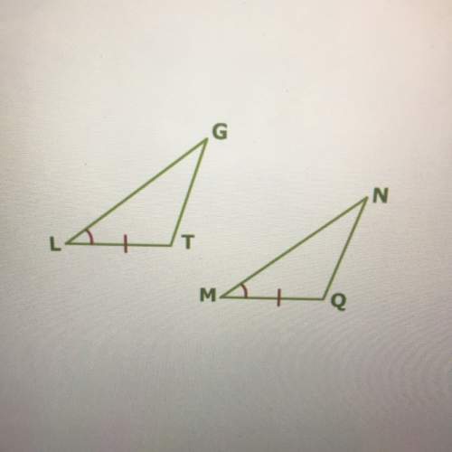 What other information is needed to prove the two triangles congruent by sas?  gt=nq lg
