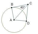 ﻿angle bcd is a circumscribed angle of circle a. what is the measure of minor arc bd? 40° 50° 80° 1
