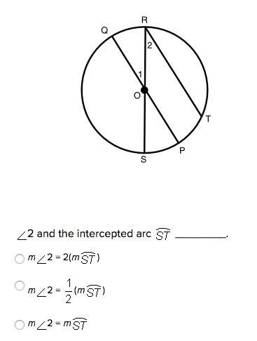 Choose an equation for the relationship between the measures of the angles and arcs.