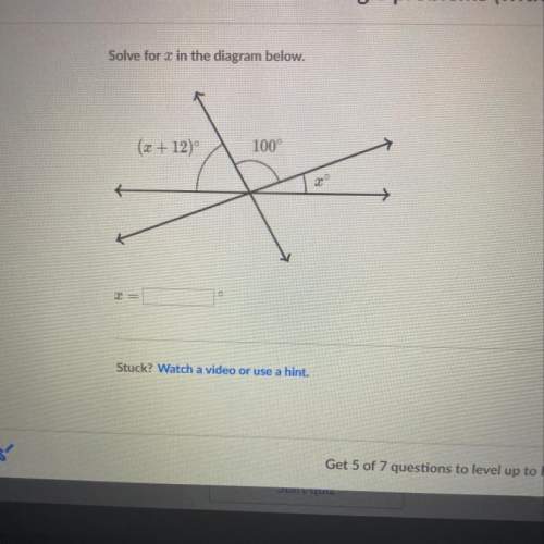 Solve for x in the diagram below (picture included)