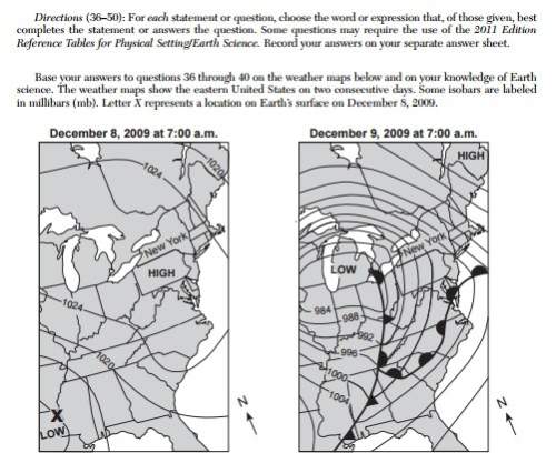 Which type of front was located just south of new york city on december 9?  (1) cold  (2