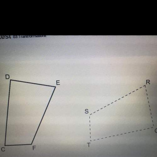 In the diagram,the dashed figure is the image of the solid figure.what is the image of