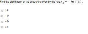 The eighth term of the sequence given by the rule