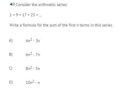 Write a formula for the sum of the first n terms in this series