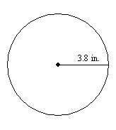 Find the circumference of the figure. 1. about 23.9 in 2. about 11.9 in 3. about 7