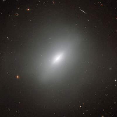 What type of galaxy is pictured?  image of a galaxy that is smooth throughout and forms