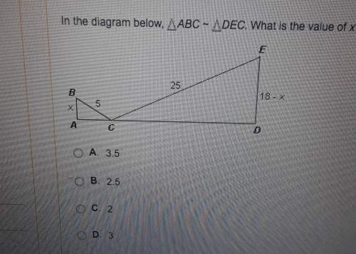 In the diagram below, abc ~ dec. what is the value of x?