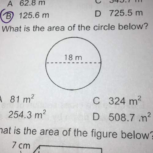 6. what is the area of the circle below?  i 18m a 81 m2 b 254.3 m2 c 3