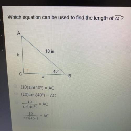 Which equation can be used to find the length of ac?