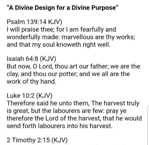 Could you write a paper about a divine design for a divine purpose about how god is our main creator