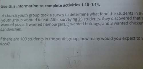 Use this information to complete activities 1.1a church youth group took a survey to determine