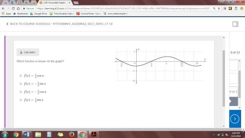 1. which function is shown on the graph?  f(x)=1/2cosx f(x)=−1/2sinx f(x)=−1/2cosx