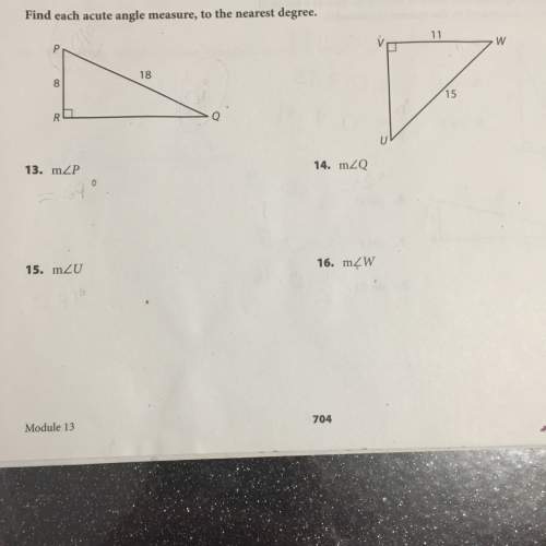 Find each acute angle measure , to the nearest degree
