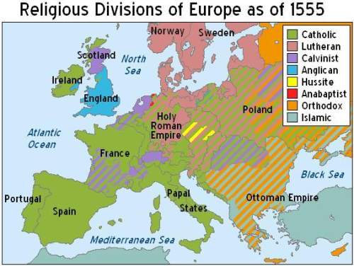 The map above shows dominant religions in europe in the 16th century. which of the following stateme