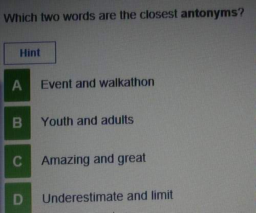 Which two words are the closest antonyms