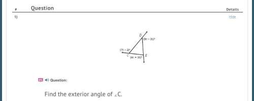 Find the exterior angle of angle c.
