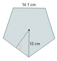 What is the approximate area of the regular pentagon?  288 cm2 342 cm2 432 c