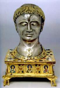 How does the romanesque bust, reliquary, reflect another culture's influence? be sure to identify t