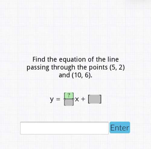 Find the equation of the line passing through the points (6,2)(10,6)