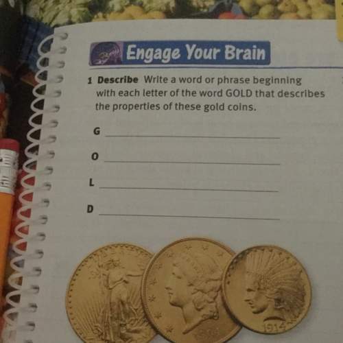Write a word or phrase beginning with each letter of the word gold that described the properties of