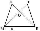 Given: mnfd is a trapezoid.  mf ⊥nd , nk ⊥ md nk = h, mn = fd find: area of mnfd