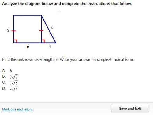 Find the unknown side length, x. write your answer in simplest radical form.