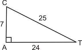 4.) given the right triangle below. which of the following statements is true?