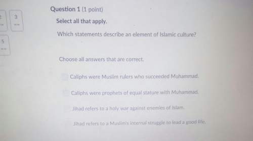 Which statment describe an element of islamic culture