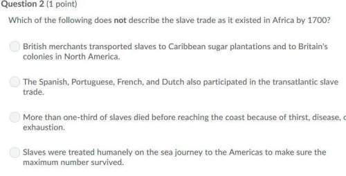 Which of the following does not describe the slave trade as it existed in africa by 1700?