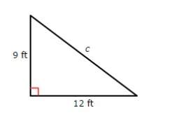 Use the pythagorean theorem to find the hypotenuse (c)