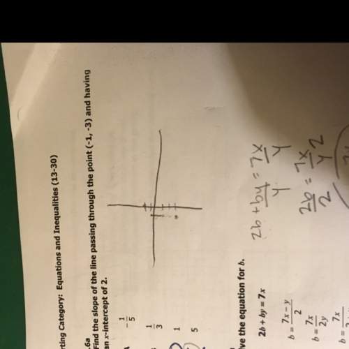 Find the slope of the line passing the point (-1,-3) with an x intercept of 2