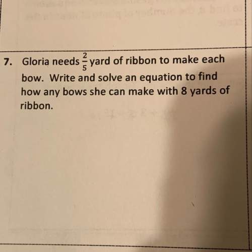 Write and solve an equation to find how any bows she can make with 8 yards of ribbon