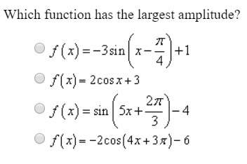 Which function has the largest amplitude?