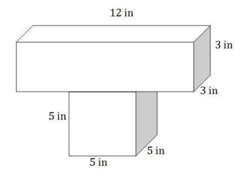 Find the surface area of the figure. a) 242in2 b) 262in2 c) 278in2 d) 287in2