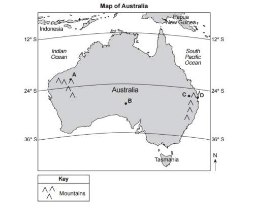 Base your answers to questions 84 and 85 on the map of australia below and on your knowledge of eart