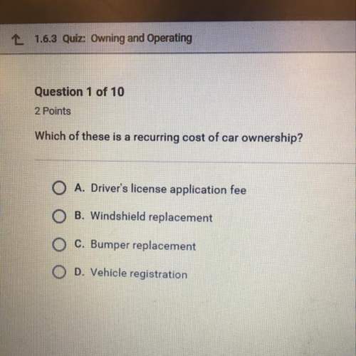 Which of these is a recurring cost of car ownership