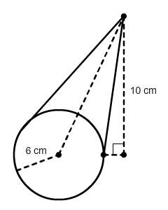 What is the volume of this oblique cone?  12π cm³ 40π cm³ 60π cm