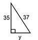 What is the length of leg y of the right triangle?