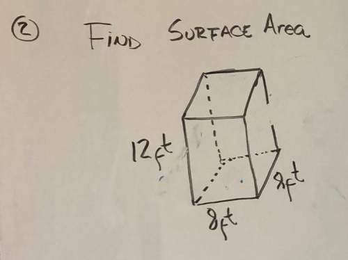 Find the surface area 12 ft, 8ft, and 2ft
