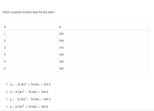 Correct answer only !  which quadratic function best fits this data?