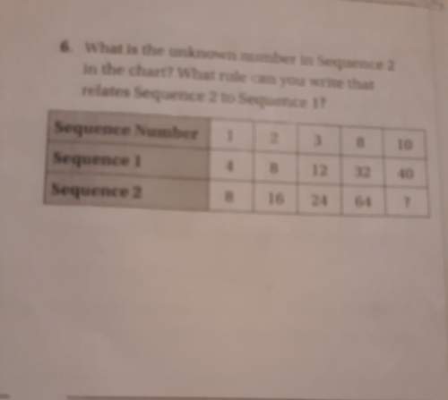 What is the unknown number to sequence 2 in the chart? what role can you write that relates sequenc