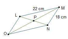 What is the perimeter of parallelogram lmno? 18 cm 22 cm 40 cm 80 cm