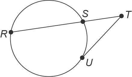 In the figure, is tangent to the circle at point u. use the figure to answer the question.
