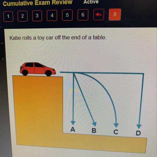 Which path will the car follow when it leaves the table? a b c d