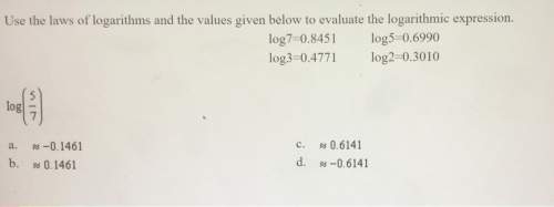 Use the laws of logarithms and the values given below to evaluate the logarithmic expression (pictur