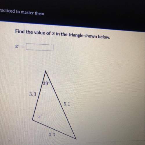 What does x= in the triangle above?
