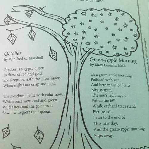 3.describe the rhyme pattern in "october"  4.what weather words could describe the day in "gre